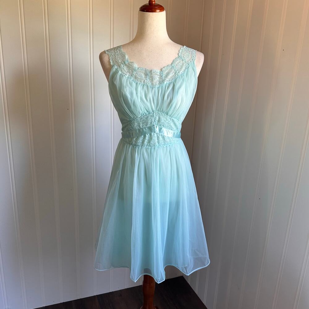 Vintage 50s Coquette Babydoll Slip Dress 10P